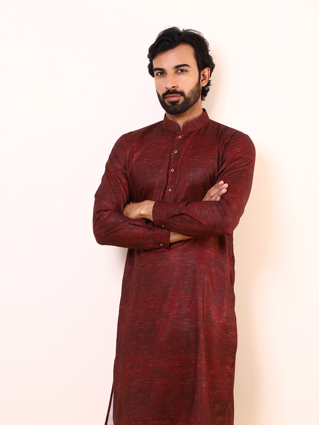 Mary Maroon Solid Men’s Kurta