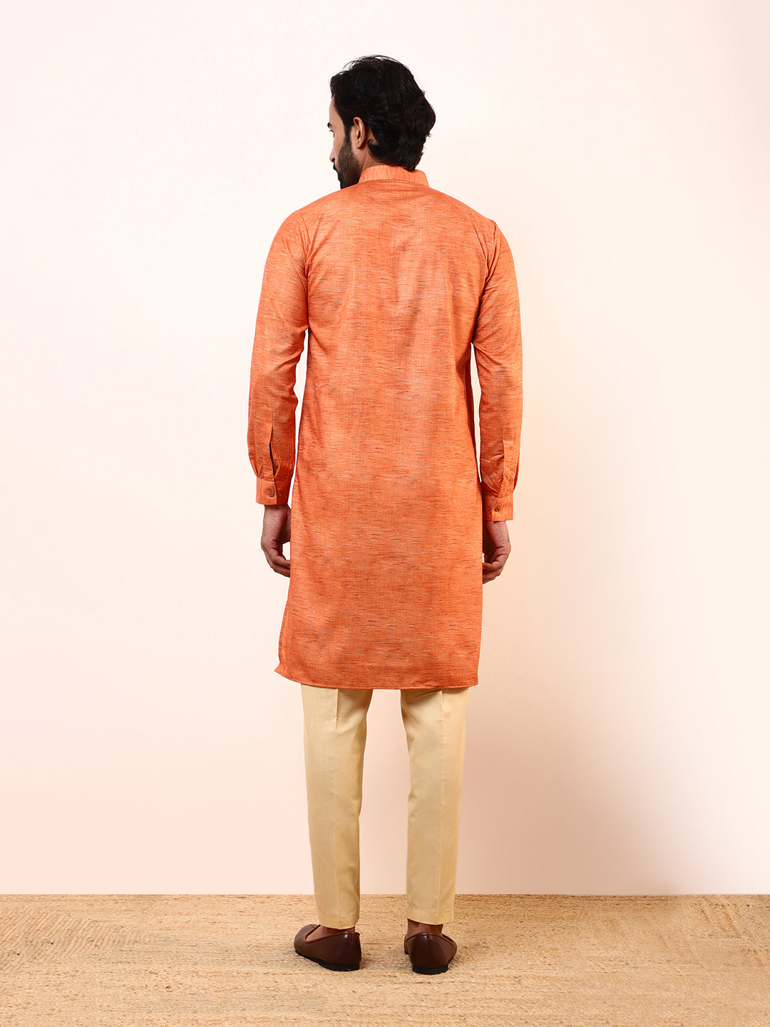 Rustic Orange Solid Men’s Kurta