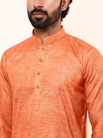 Rustic Orange Solid Men’s Kurta