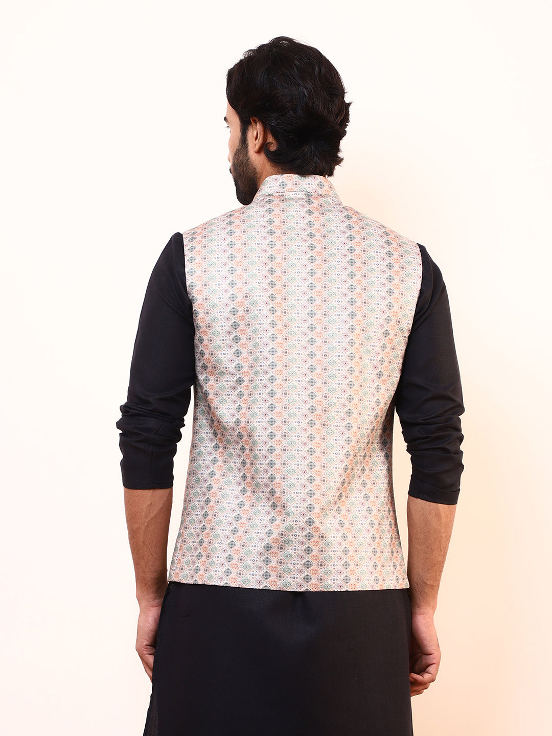 Refreshing Green Printed Men’s Nehru Jacket