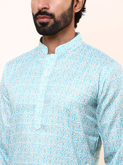 Peacock Patterned Printed Men’s Kurta