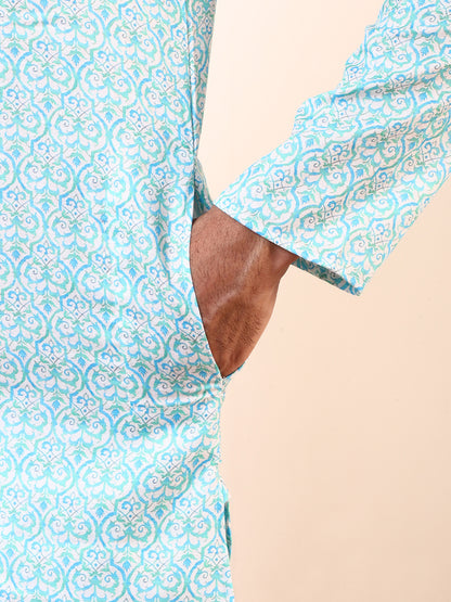 Peacock Patterned Printed Men’s Kurta