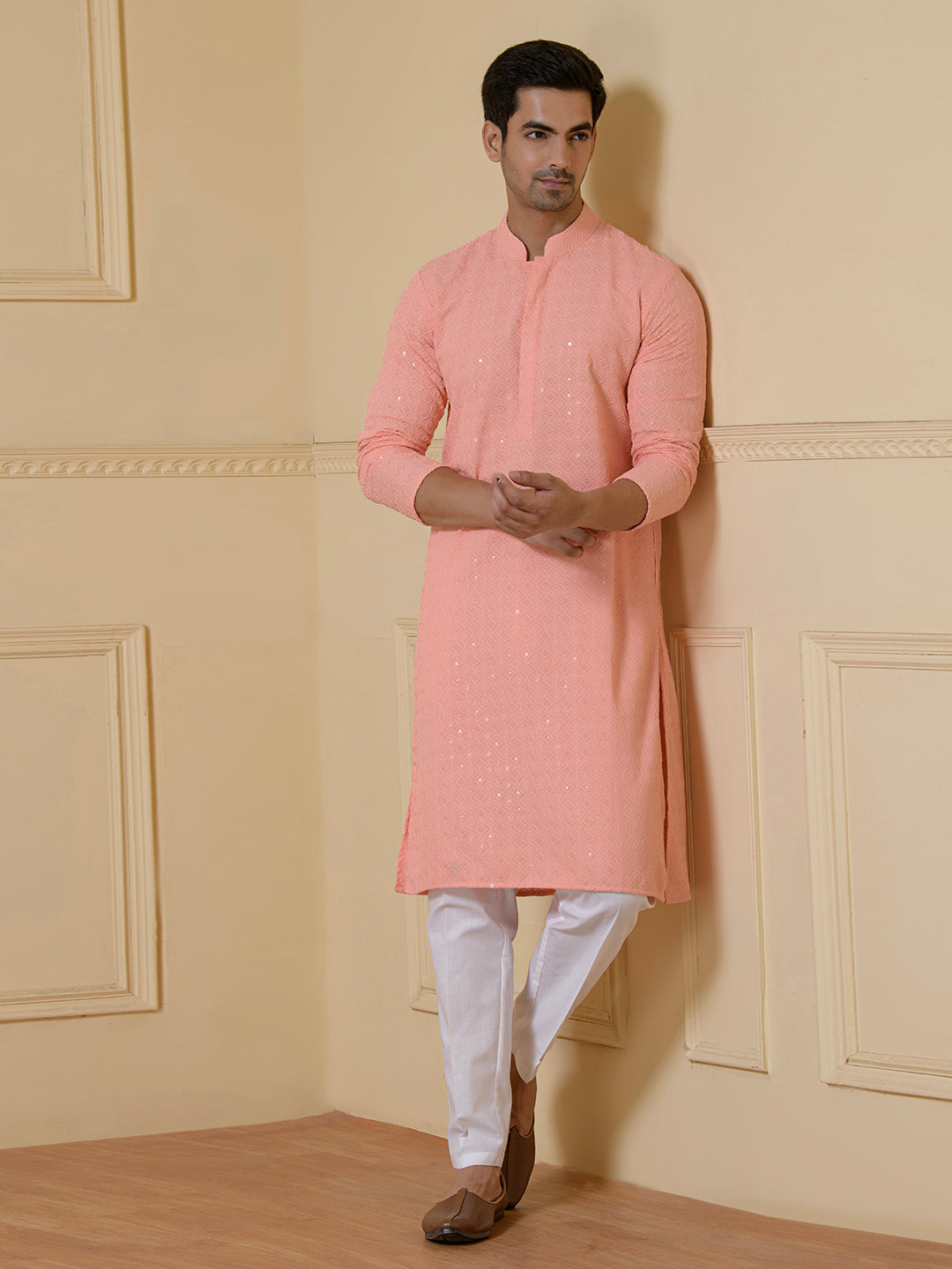 Radiant Petals Chikankari Men's Kurta