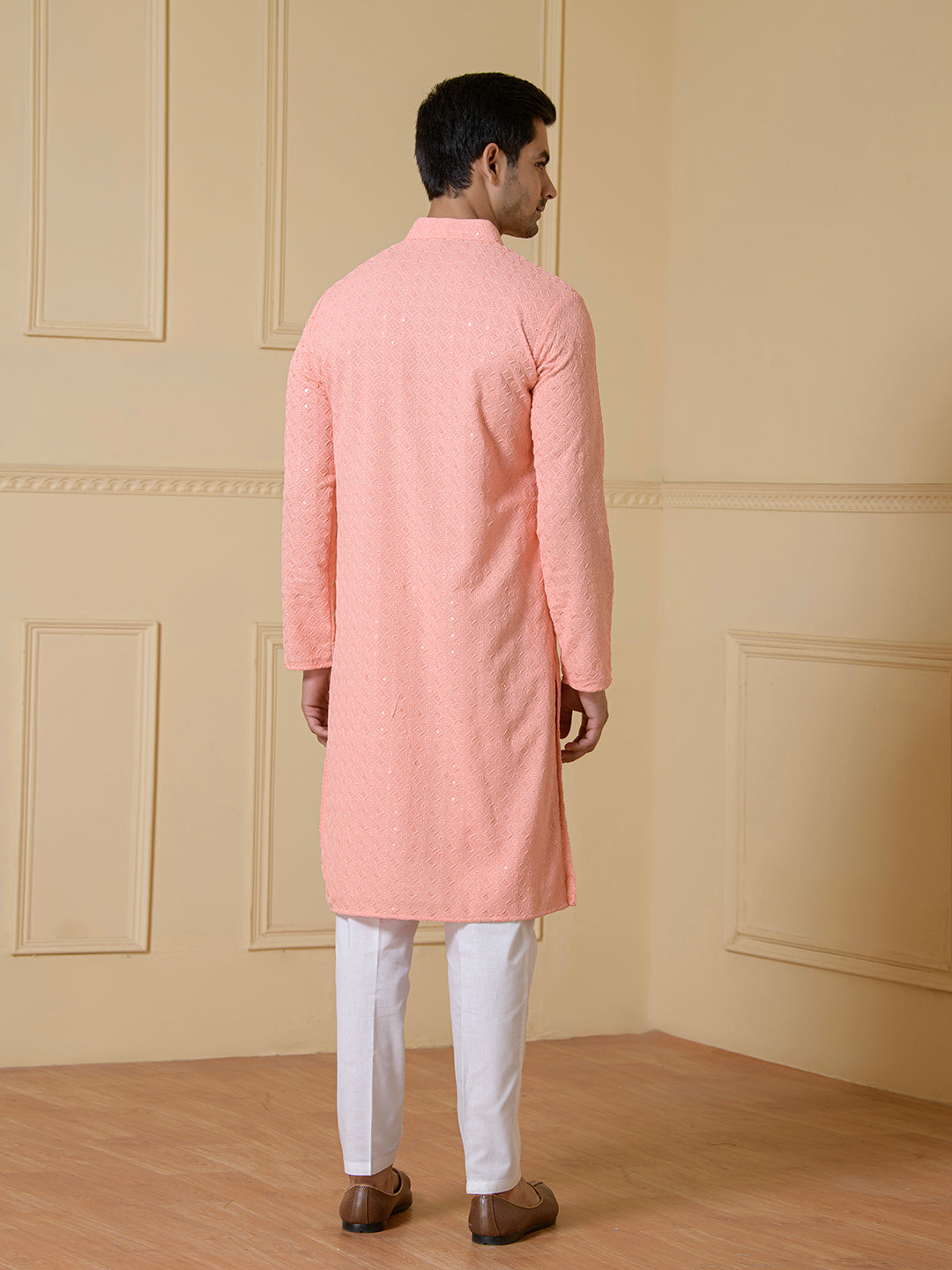 Radiant Petals Chikankari Men's Kurta