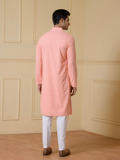 Radiant Petals Chikankari Men's Kurta