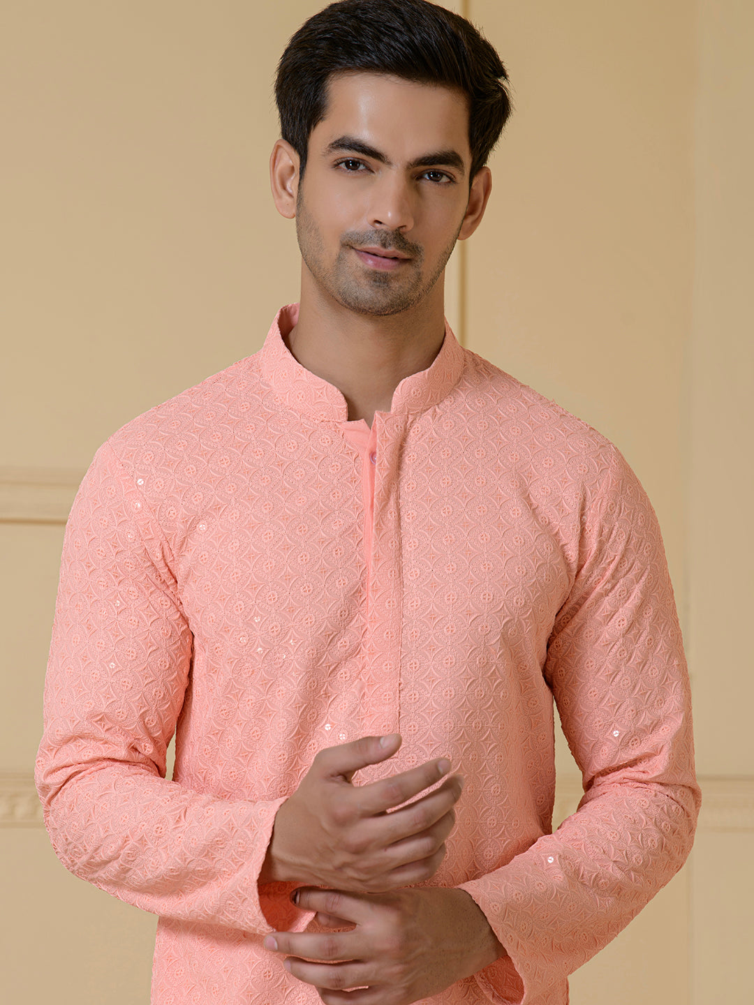 Radiant Petals Chikankari Men's Kurta