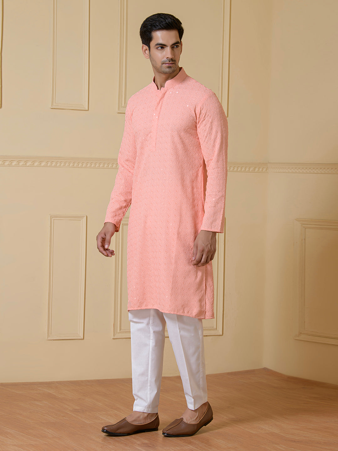 Radiant Petals Chikankari Men's Kurta