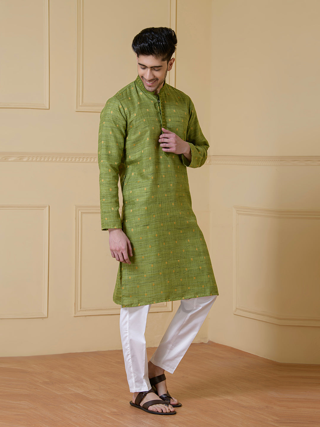 Serene Olive Traditional Men's Kurta