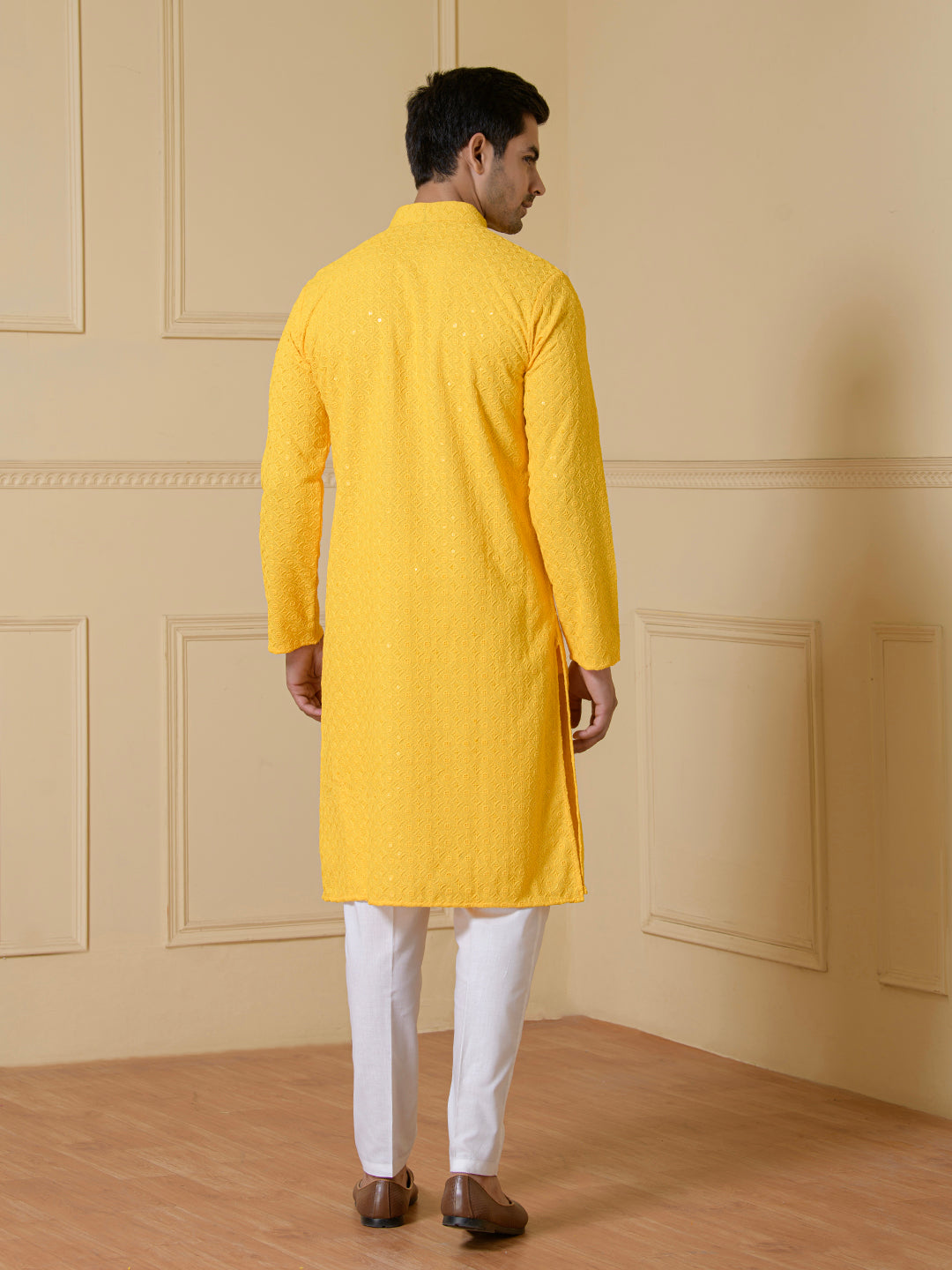 Sunshine Glow Chikankari Men's Kurta