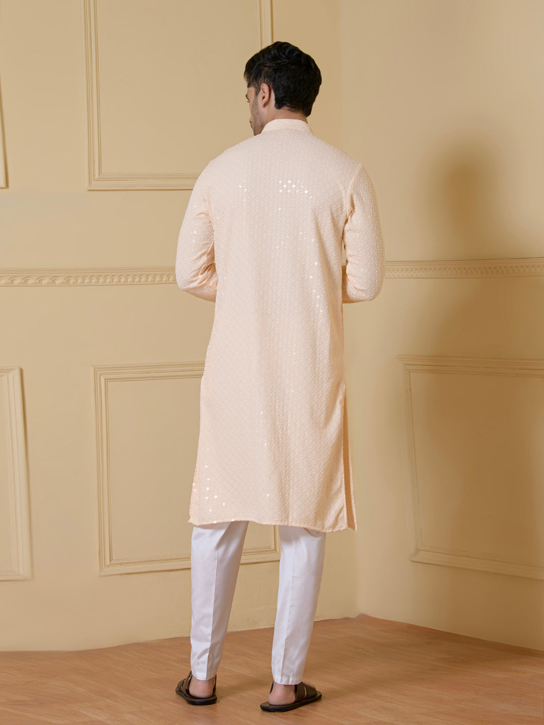 Sandalwood Serenity Chikankari Men's Kurta