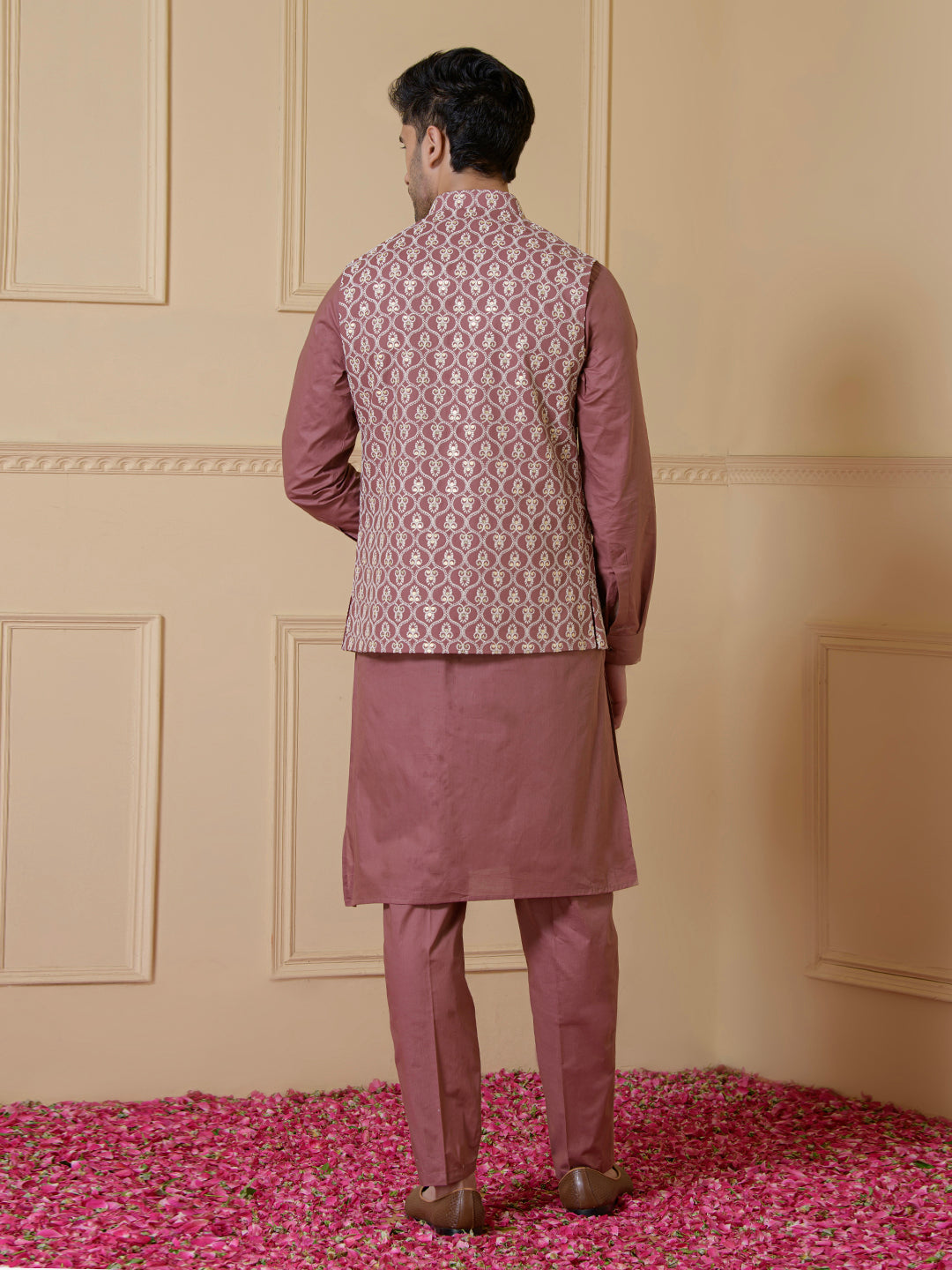 Blush Pink Embroidered Men's Kurta Set
