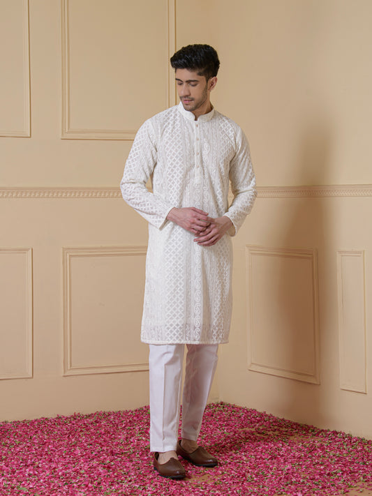 Classic White Heritage Men’s Kurta