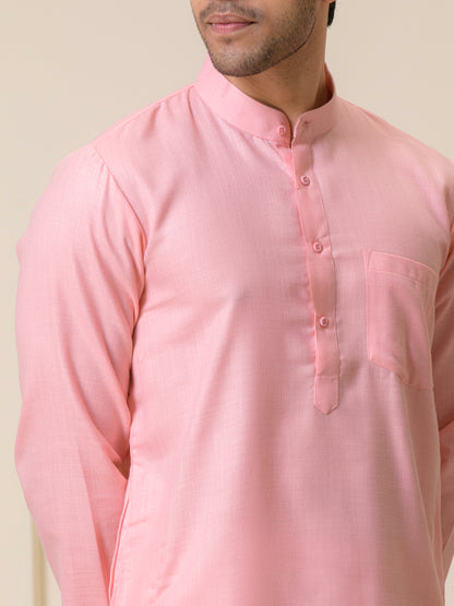 Light Pink Solid Men’s Kurta
