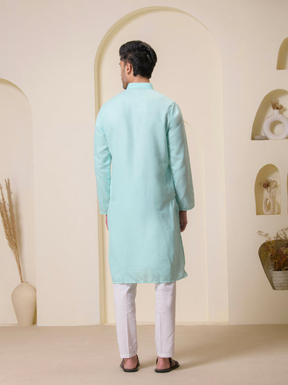 Sky Blue Solid Men’s Kurta