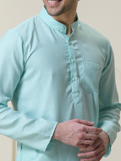 Sky Blue Solid Men’s Kurta