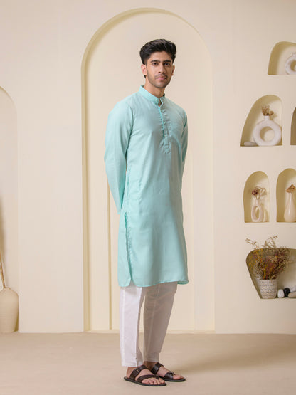 Sky Blue Solid Men’s Kurta