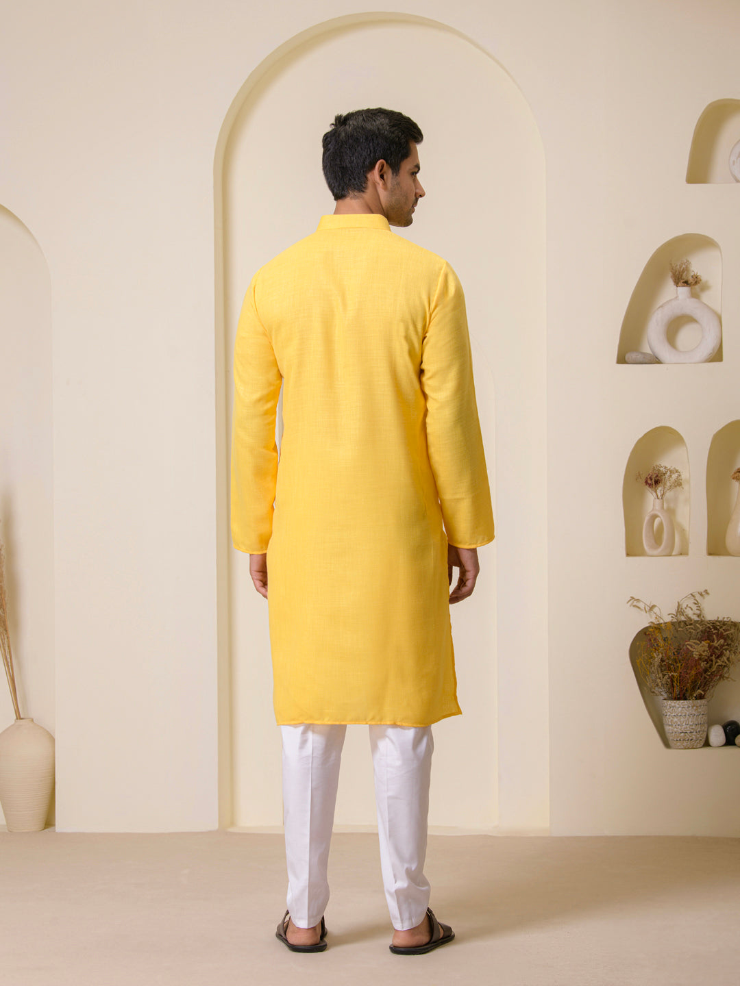 Sunshine Yellow Solid Men's Kurta