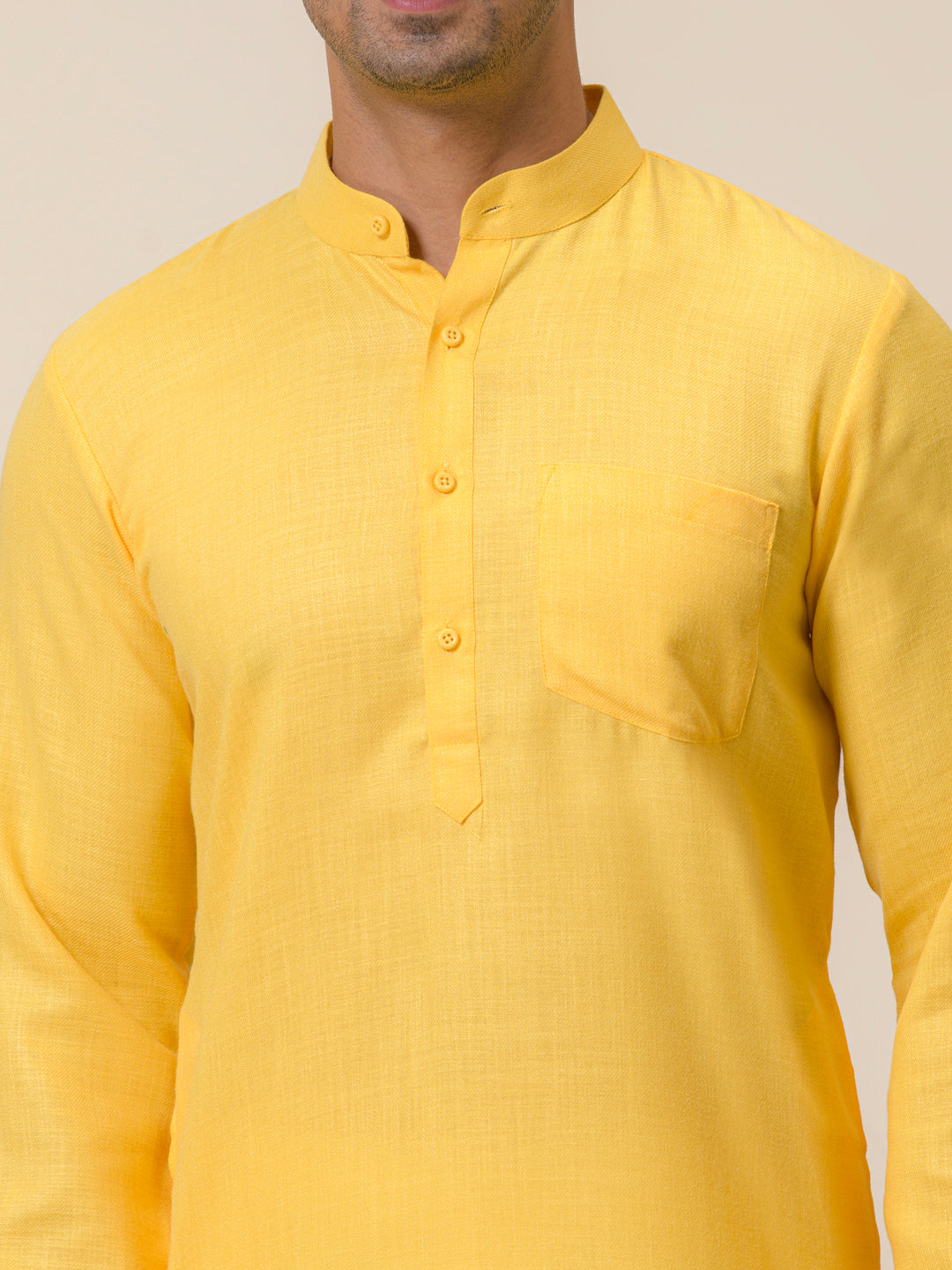Sunshine Yellow Solid Men's Kurta