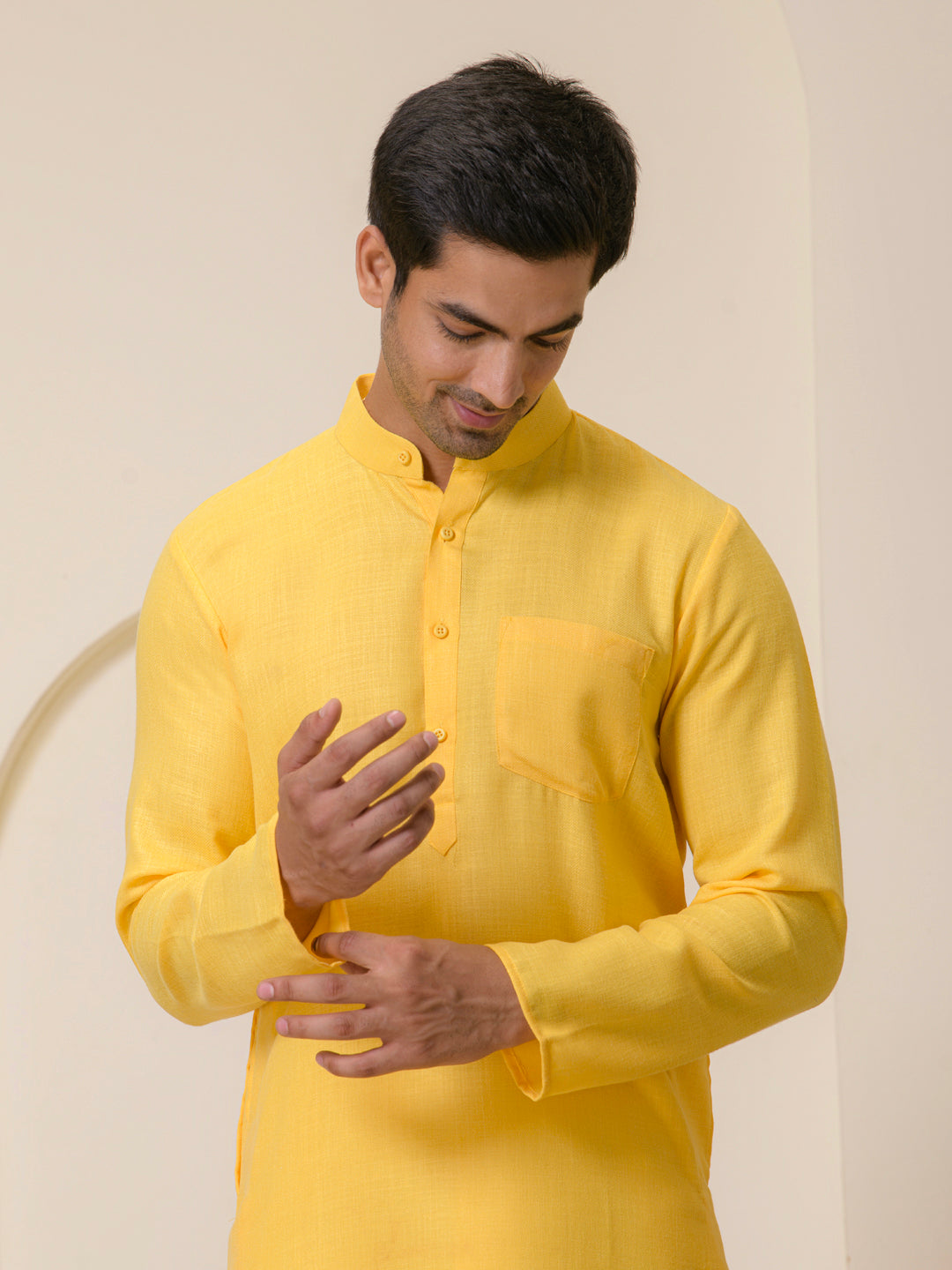 Sunshine Yellow Solid Men's Kurta