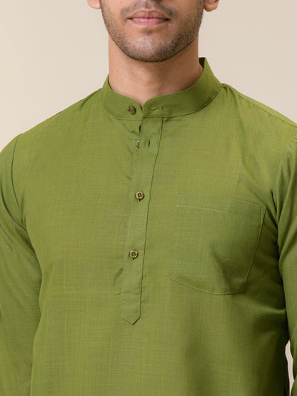 Earthy Olive Solid Men's Kurta