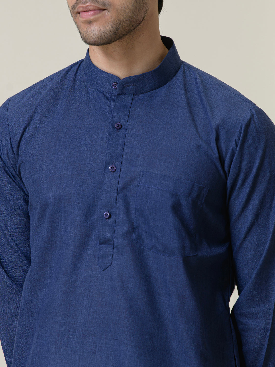 Deep Blue Solid Men's Kurta