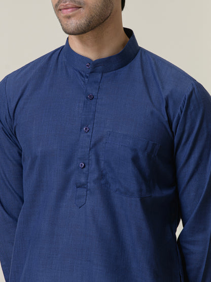 Deep Blue Solid Men's Kurta