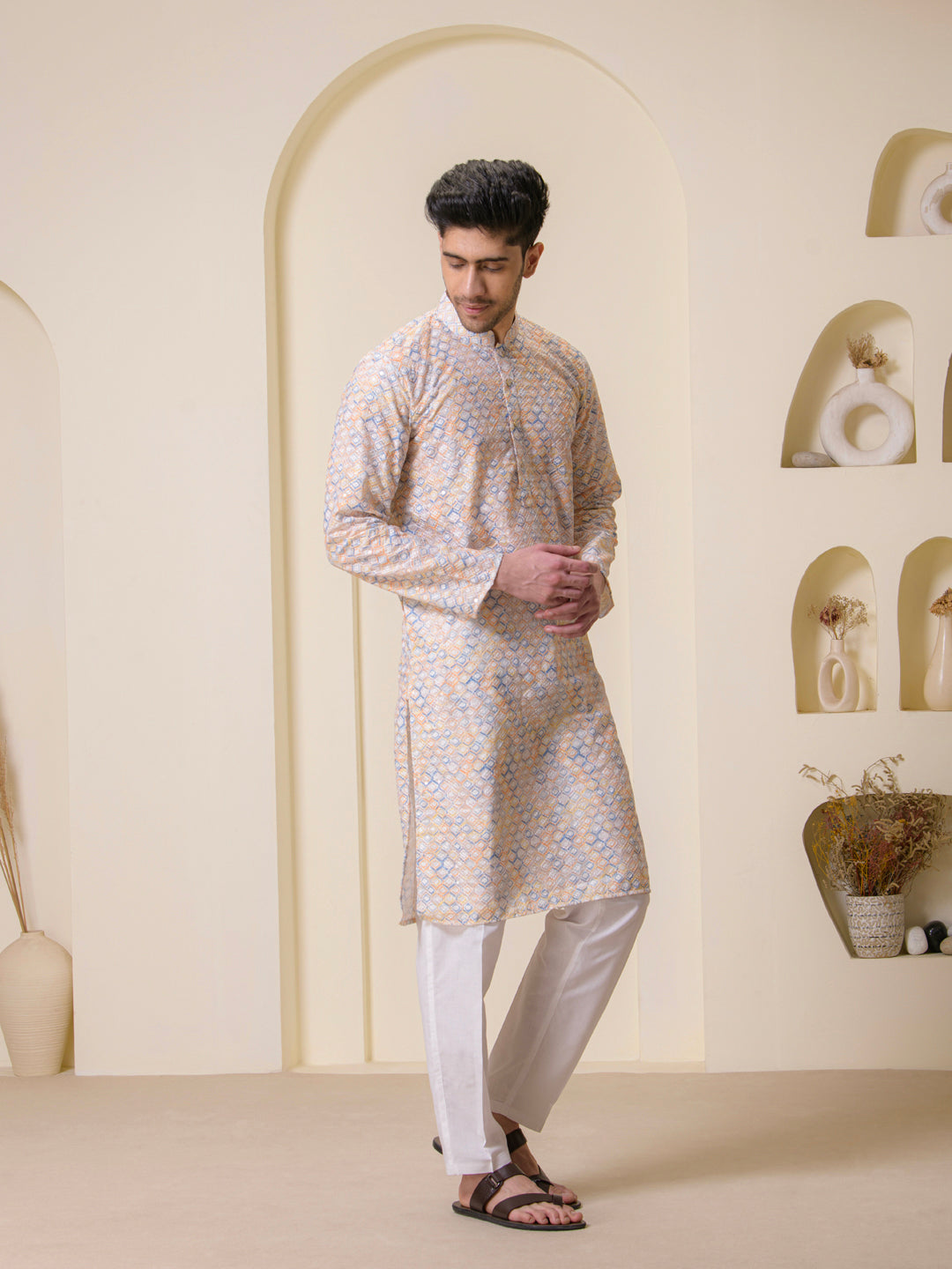 Sunrise Serenity Printed Men's Kurta