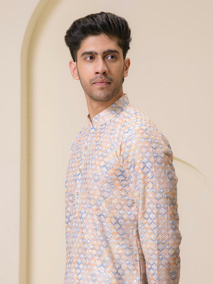 Sunrise Serenity Printed Men's Kurta