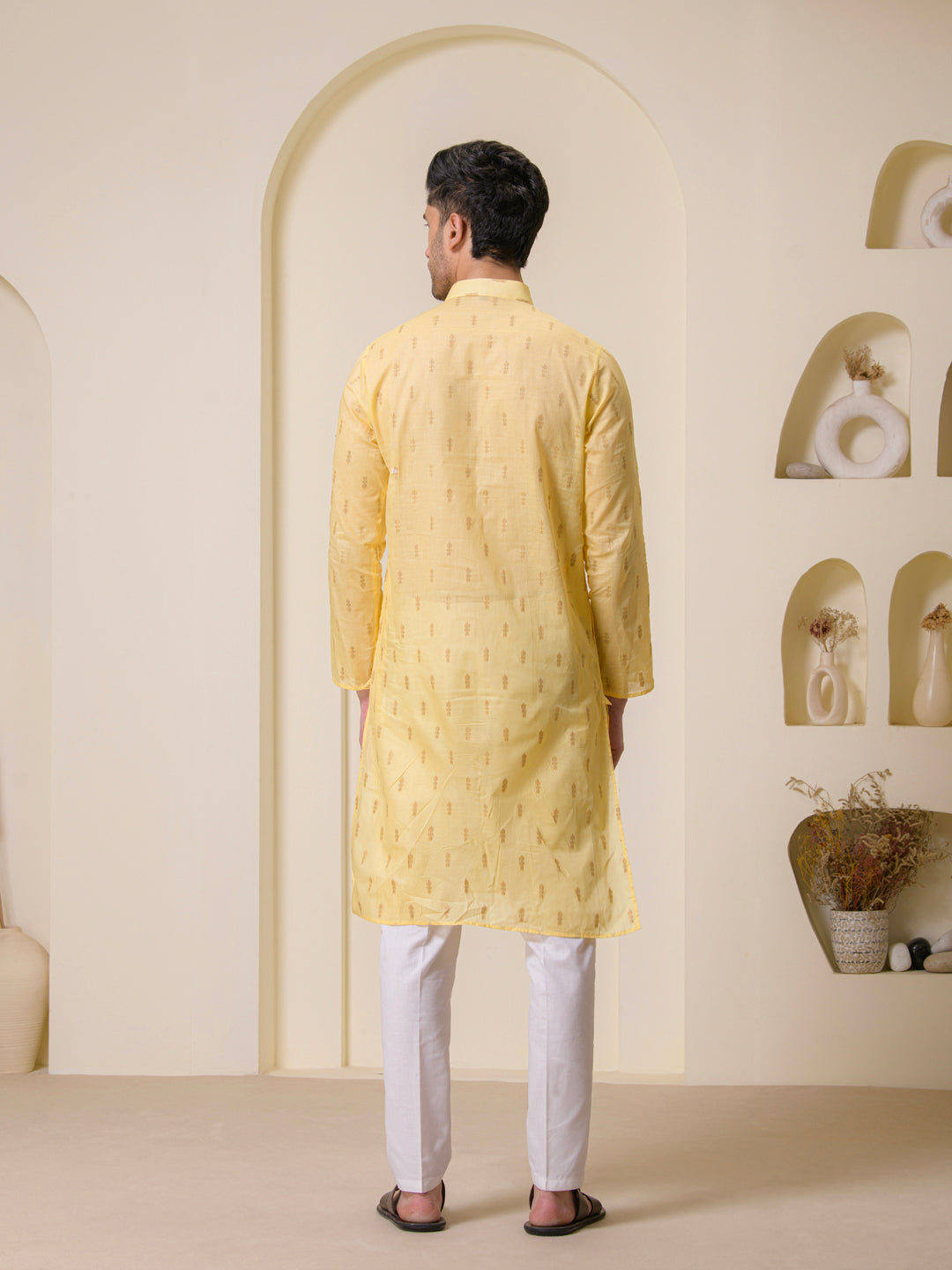 Lemon Yellow Cotton Men’s Kurta