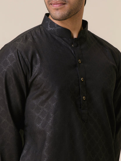 Midnight Black Men's Kurta