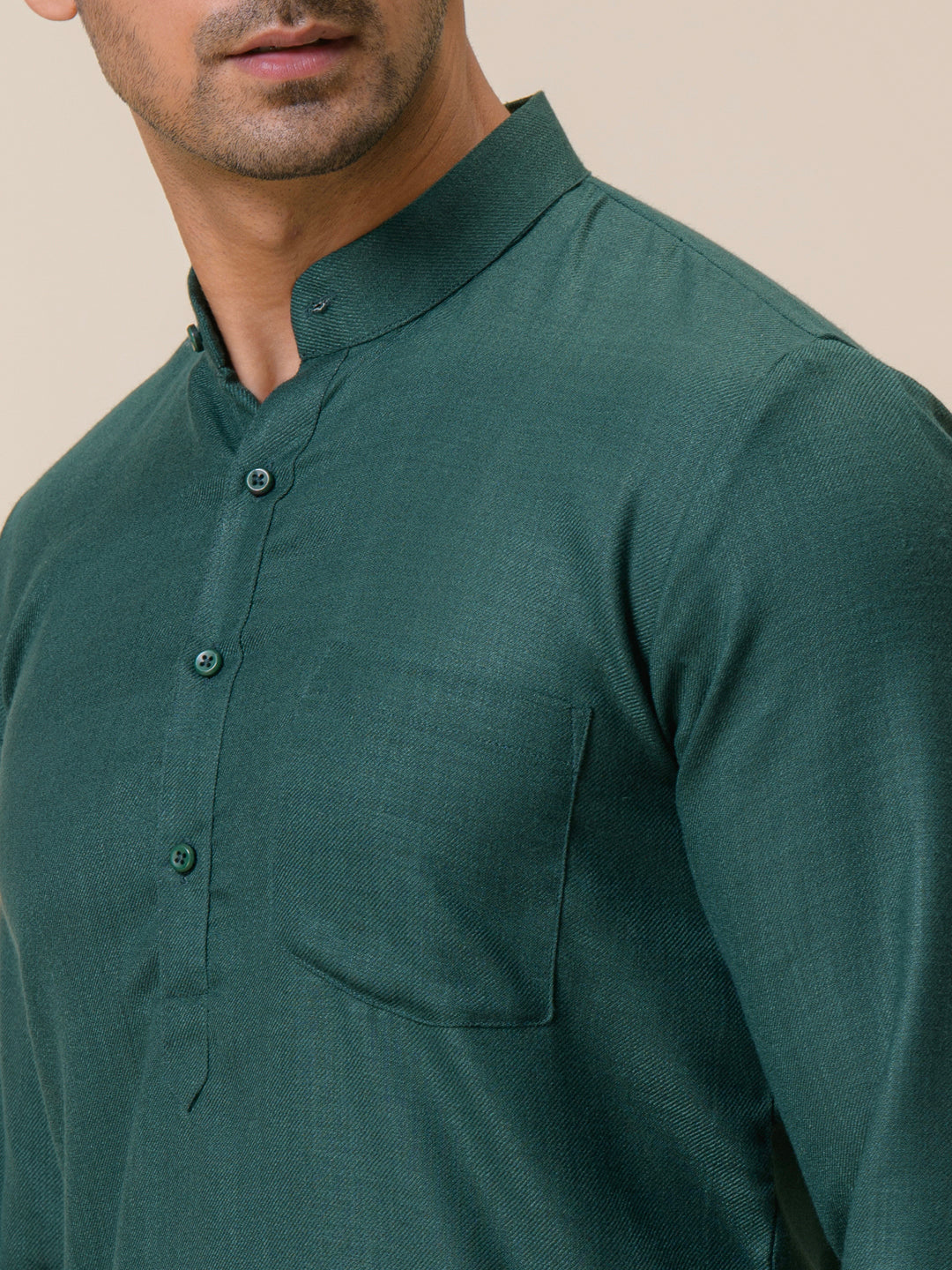 Bottle Green Solid Men’s Kurta