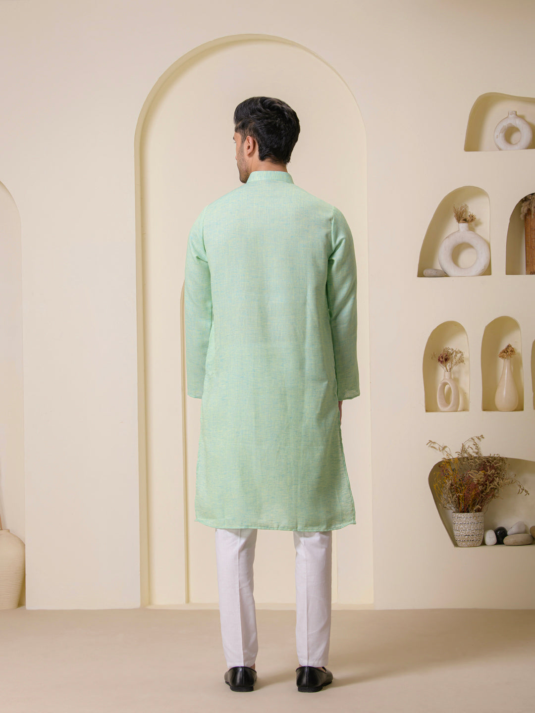 Light Green Linen Men’s Kurta