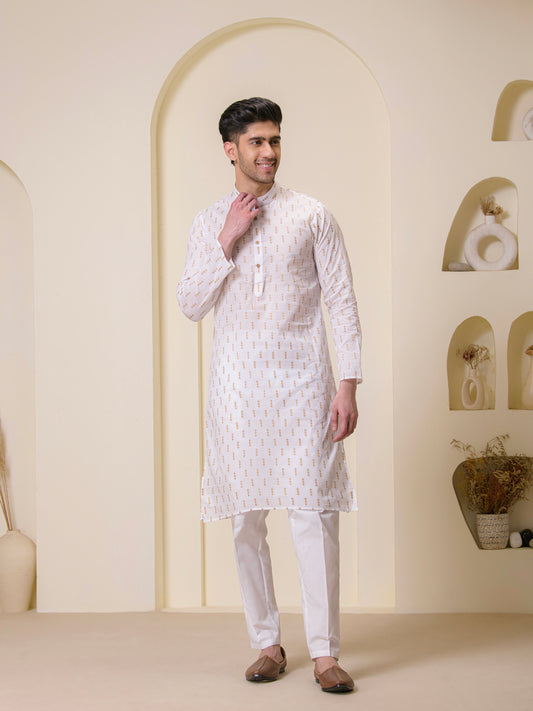 Classic White Cotton Men’s Kurta