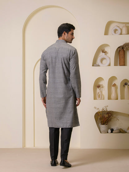 Cement Grey Khadi Men's Kurta