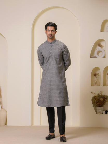 Cement Grey Khadi Men's Kurta