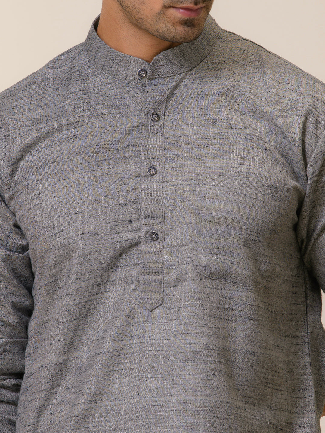 Cement Grey Khadi Men's Kurta
