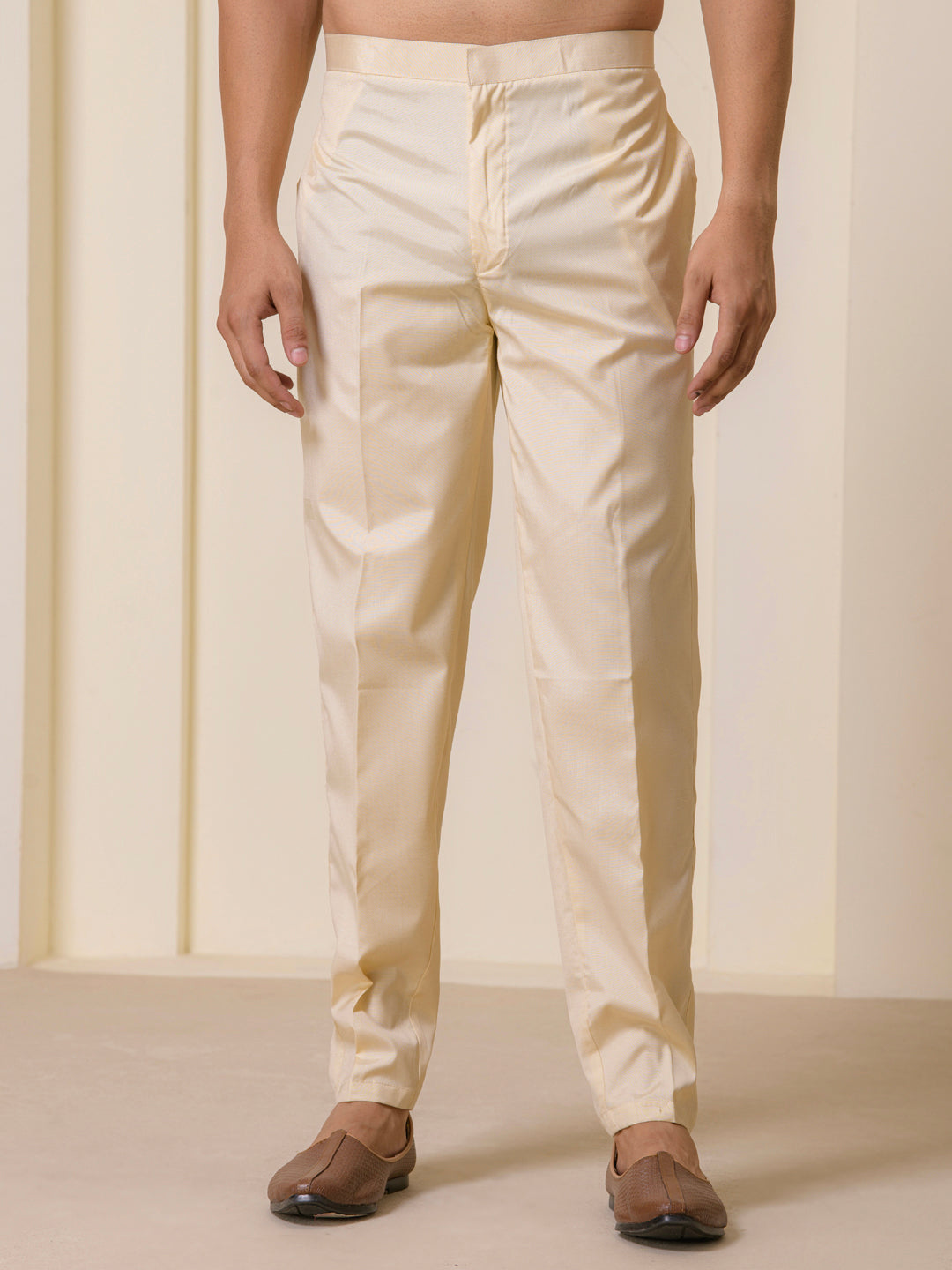 Classic Beige Straight Fit Trouser Pants