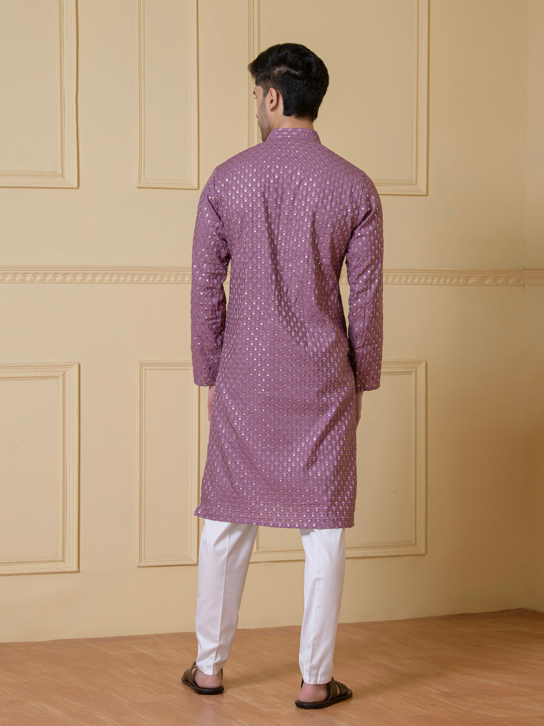 Lavish Lilac Sequined Men's Kurta