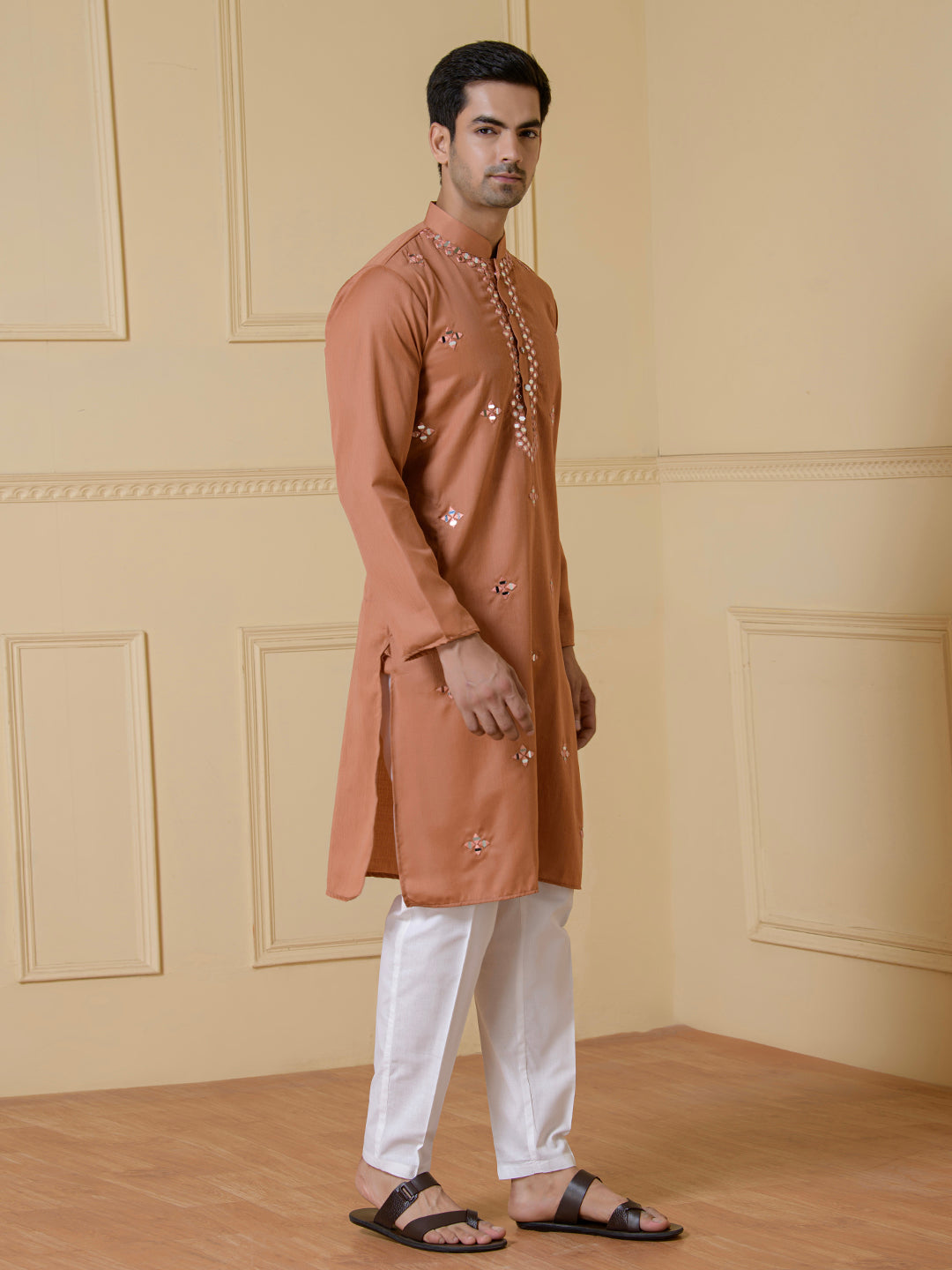 Rustic Radiance Mirrored Men's Kurta
