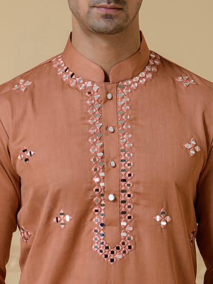 Rustic Radiance Mirrored Men's Kurta