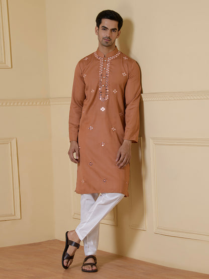 Rustic Radiance Mirrored Men's Kurta