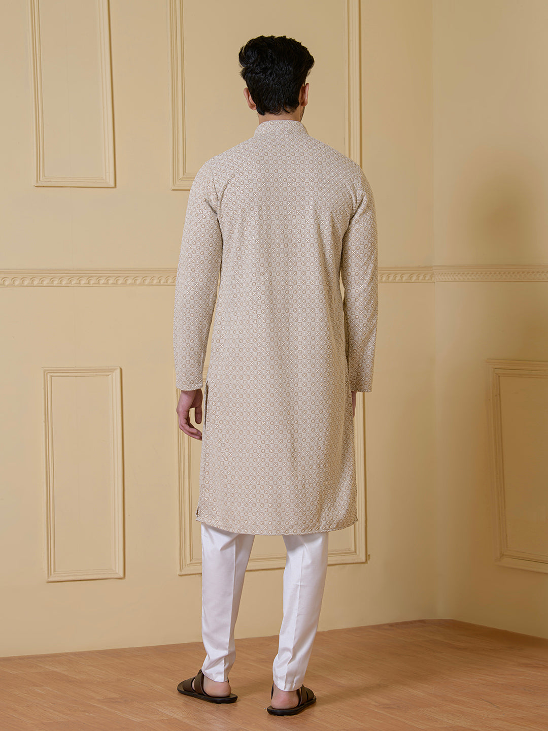 Regal Cream Embroidered Men's Kurta
