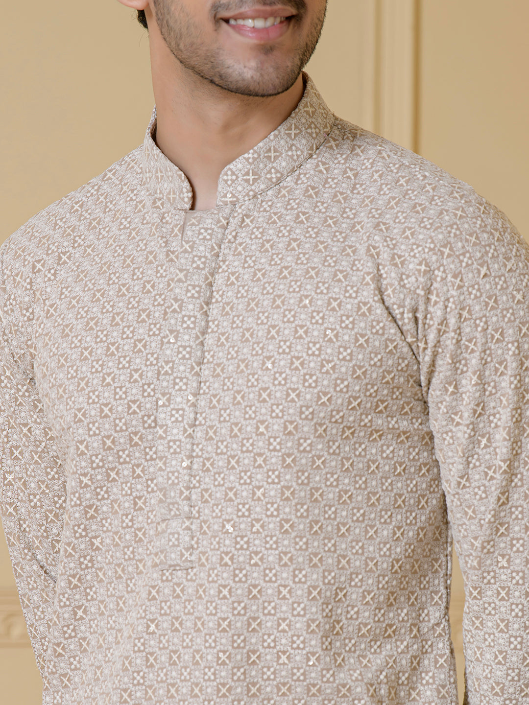 Regal Cream Embroidered Men's Kurta