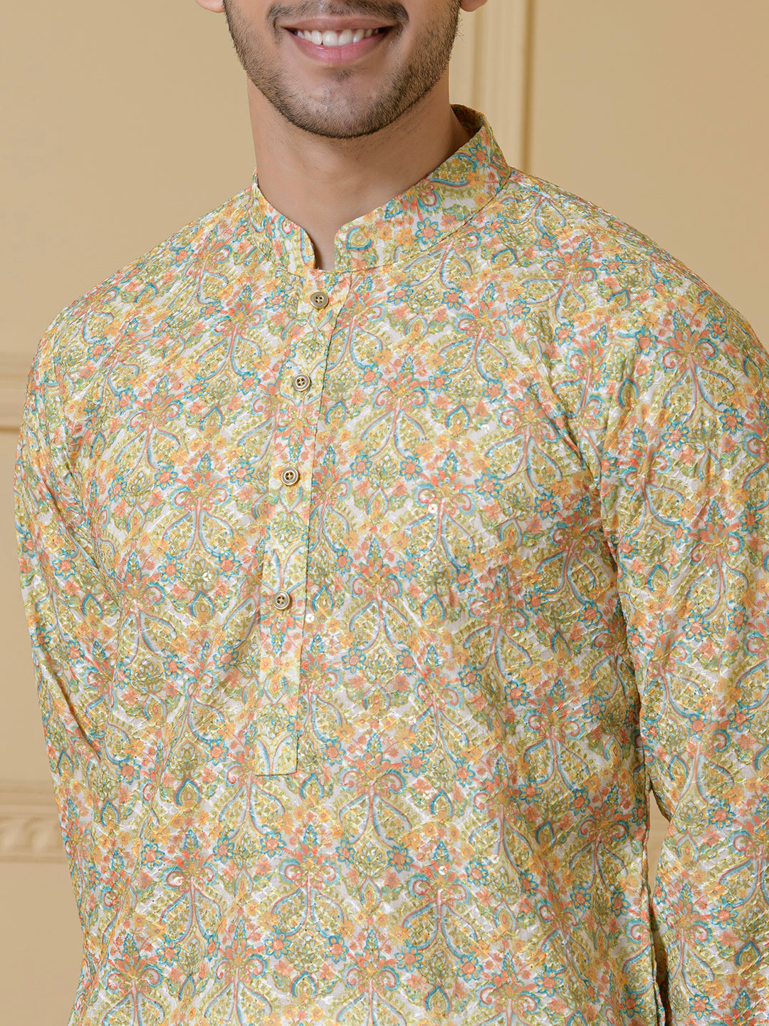 Vibrant Harmony Garden Men's Kurta