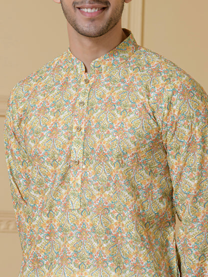 Vibrant Harmony Garden Men's Kurta