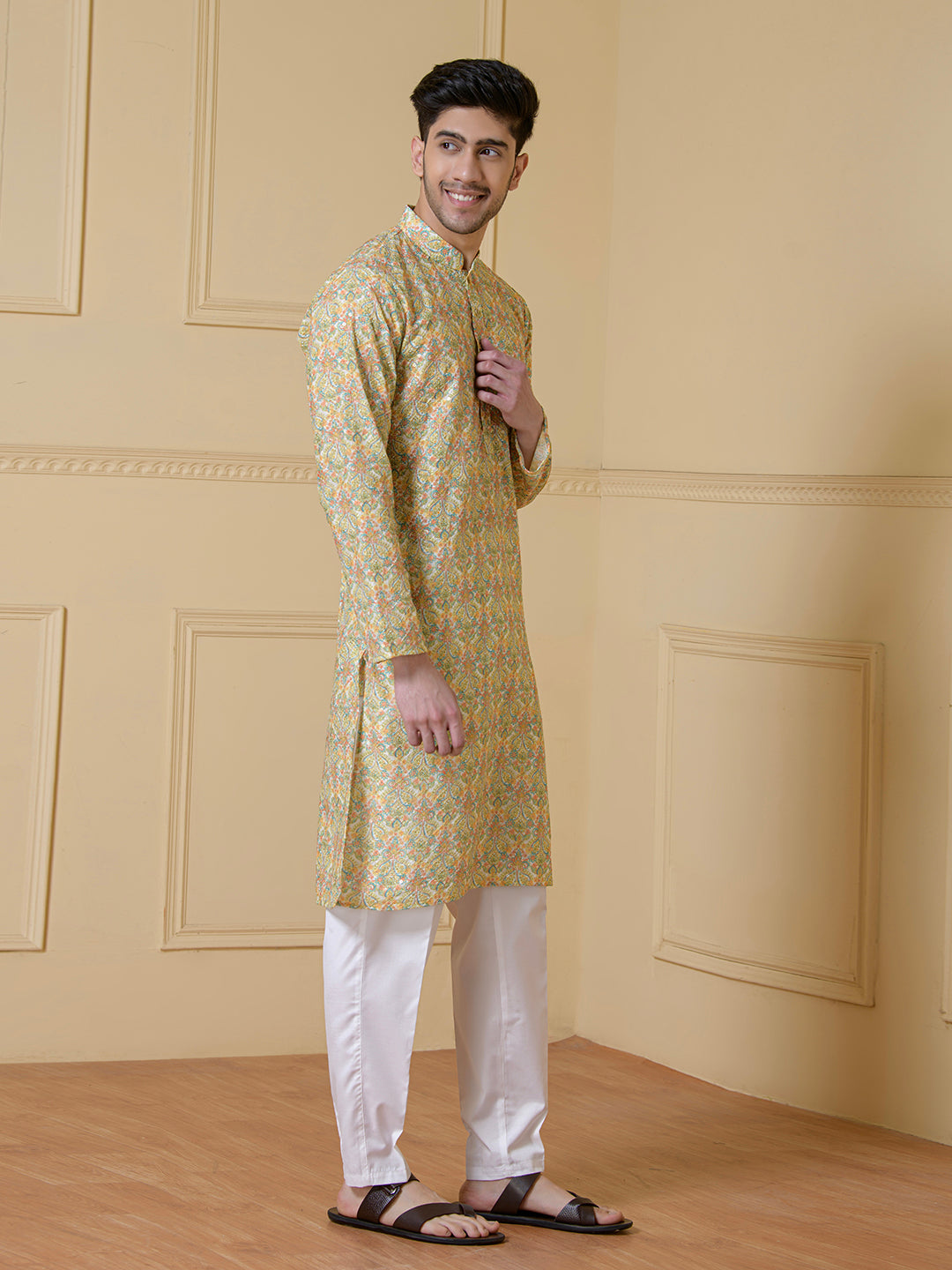Vibrant Harmony Garden Men's Kurta