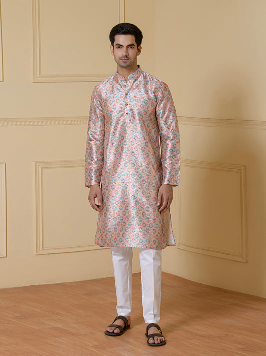 Pastel Mélange Printed Men's Kurta