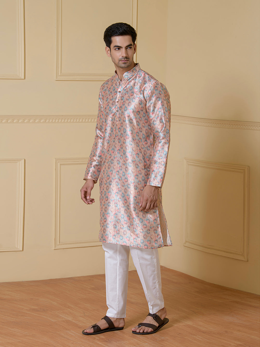 Pastel Mélange Printed Men's Kurta