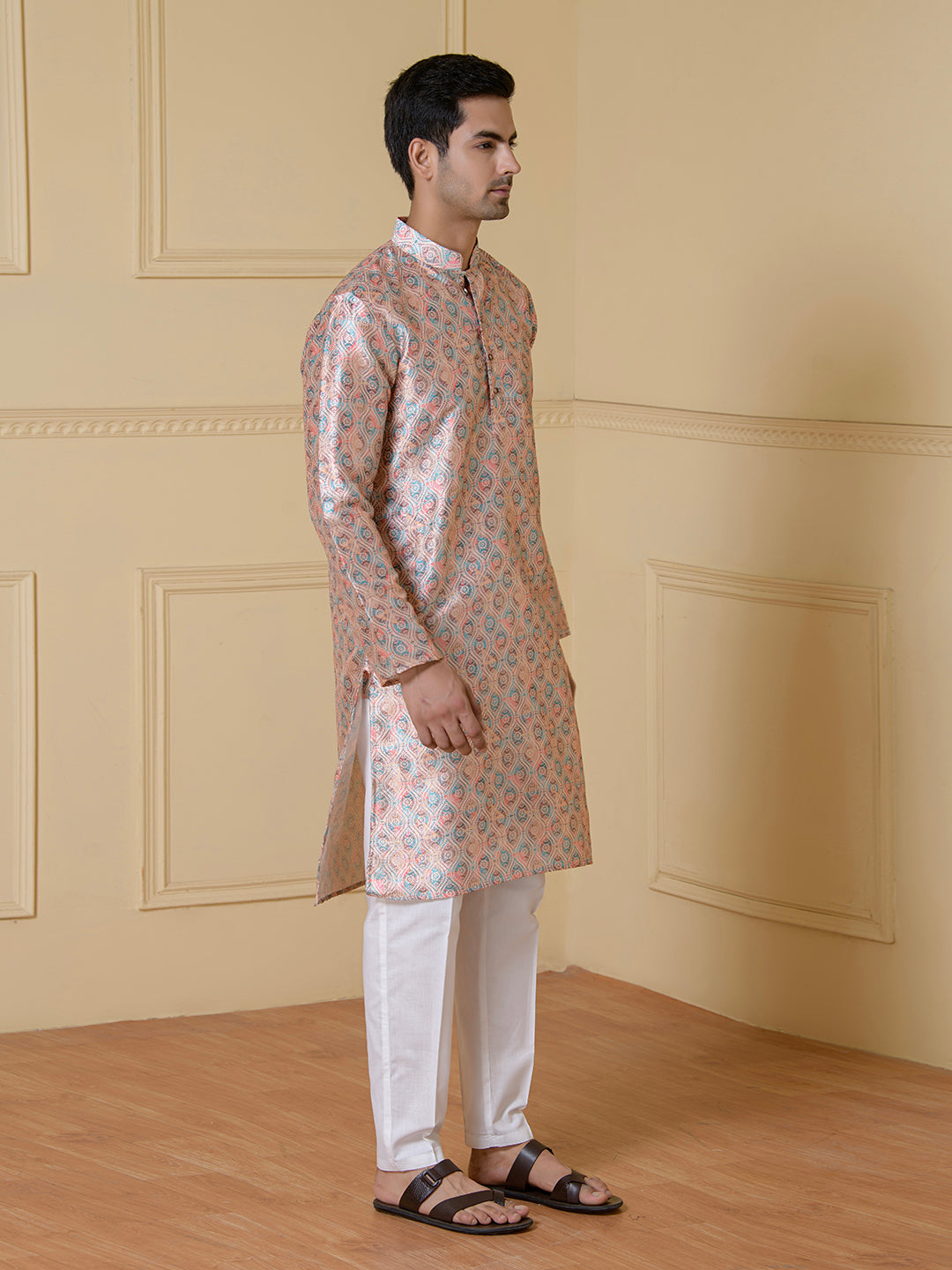 Pastel Mélange Printed Men's Kurta