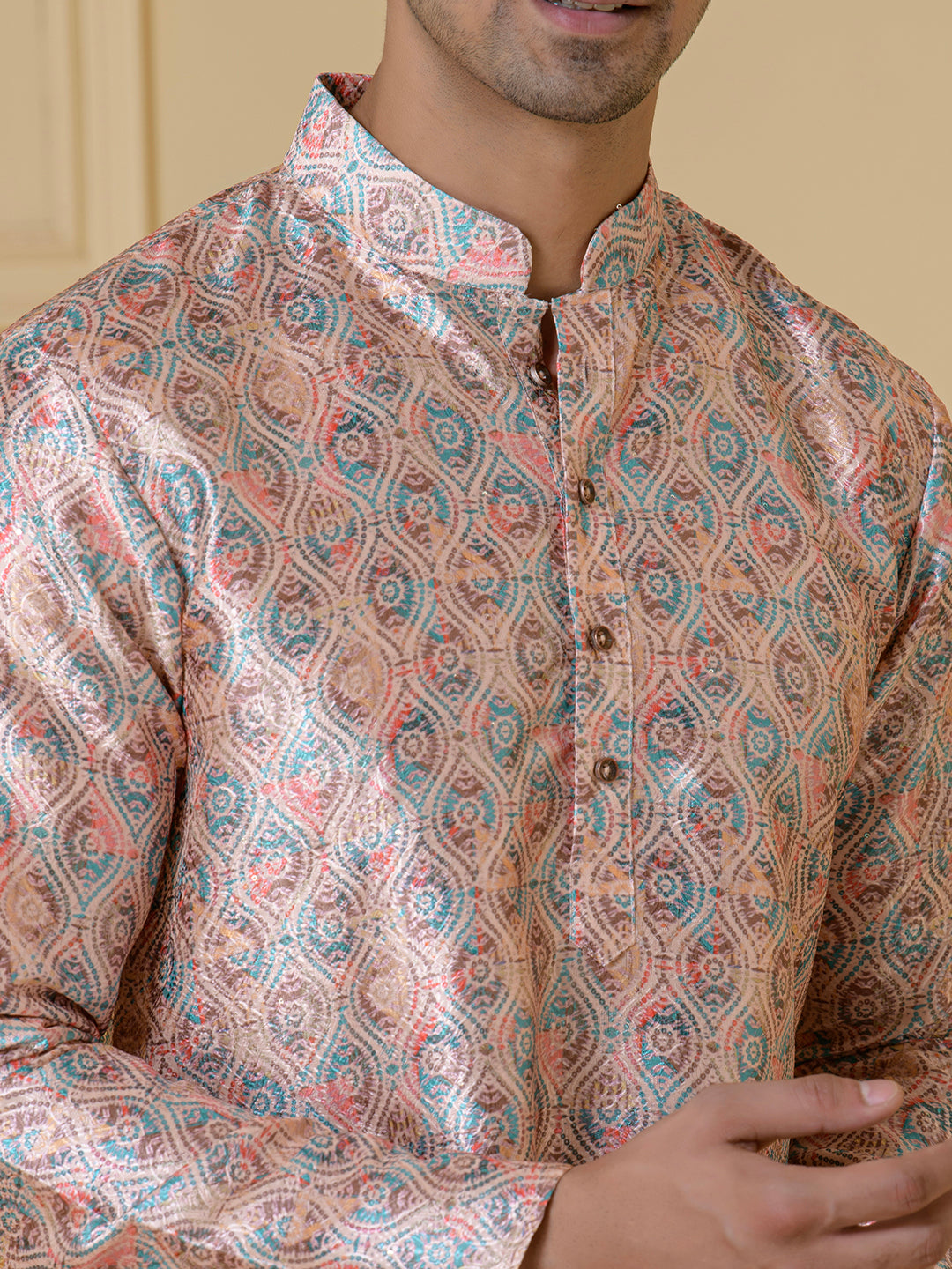 Pastel Mélange Printed Men's Kurta